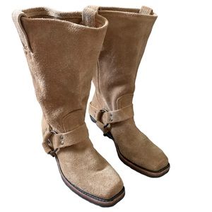 Frye suede harness pull on boots 7
